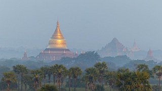 Dhammayazika Pagode im ersten Morgenlicht - Zentral-Myanmar: Sehensw&uuml;rdigkeiten